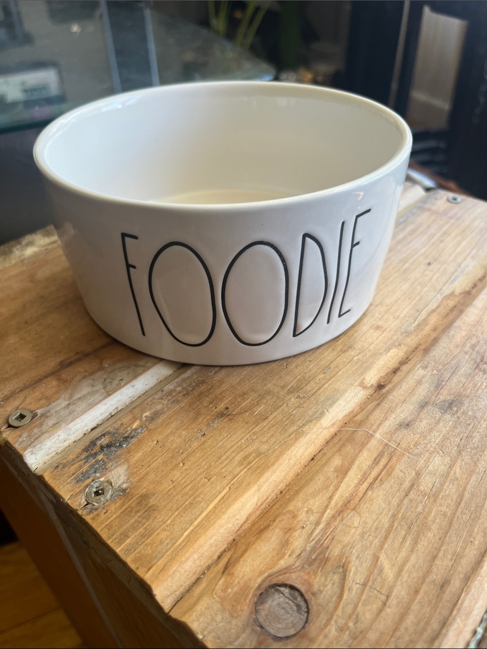 Rae Dunn White Ceramic Bowl with Black Stamp